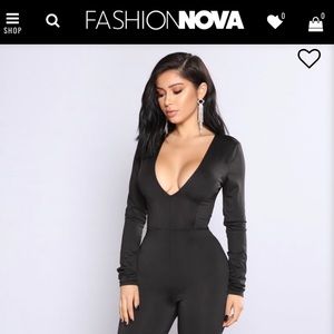 Black Fashion Nova Jumpsuit- only worn once